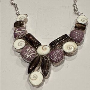 Elegant Purple and Copper Statement Necklace